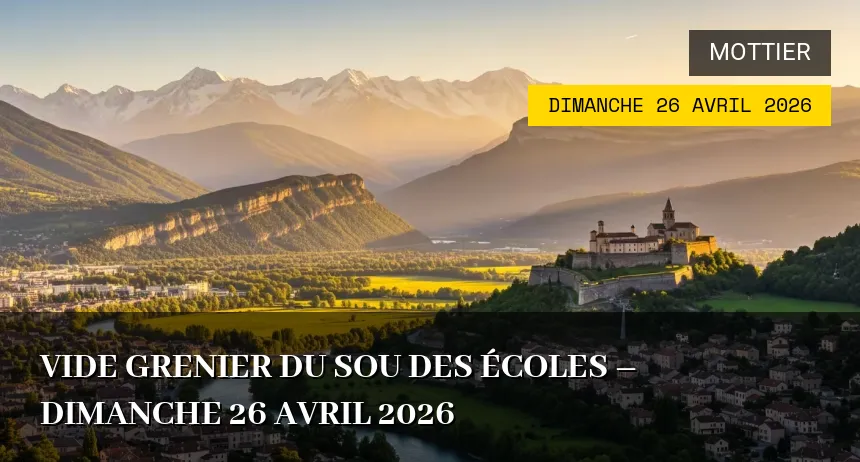 Affiche de l'événement : Vide grenier du sou des écoles – Dimanche 26 Avril 2026