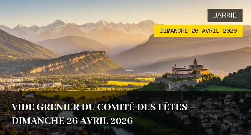 Affiche de l'événement : Vide grenier du comité des fêtes – Dimanche 26 Avril 2026
