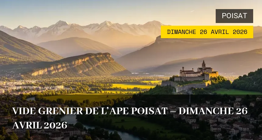 Affiche de l'événement : Vide grenier de l&rsquo;APE POISAT – Dimanche 26 Avril 2026
