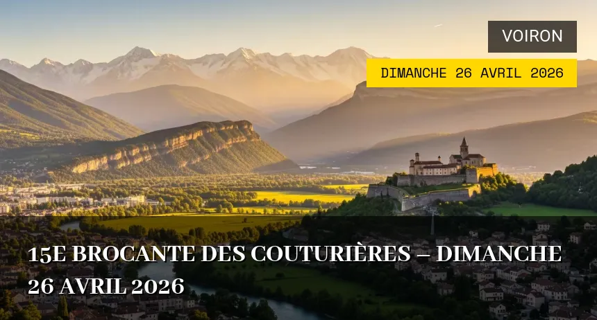 Affiche de l'événement : 15e brocante des couturières – Dimanche 26 Avril 2026