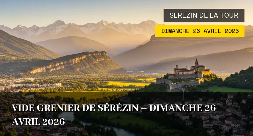 Affiche de l'événement : Vide grenier de Sérézin – Dimanche 26 Avril 2026