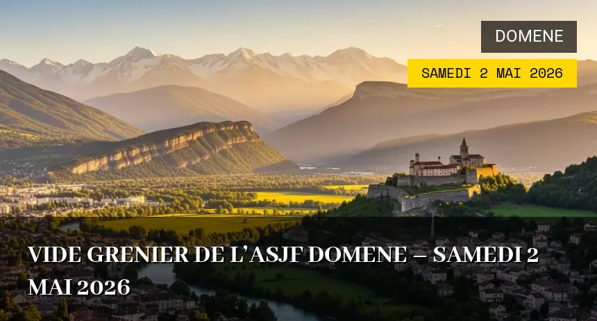 Affiche de l'événement : Vide grenier de l&rsquo;asjf domene – Samedi 2 Mai 2026