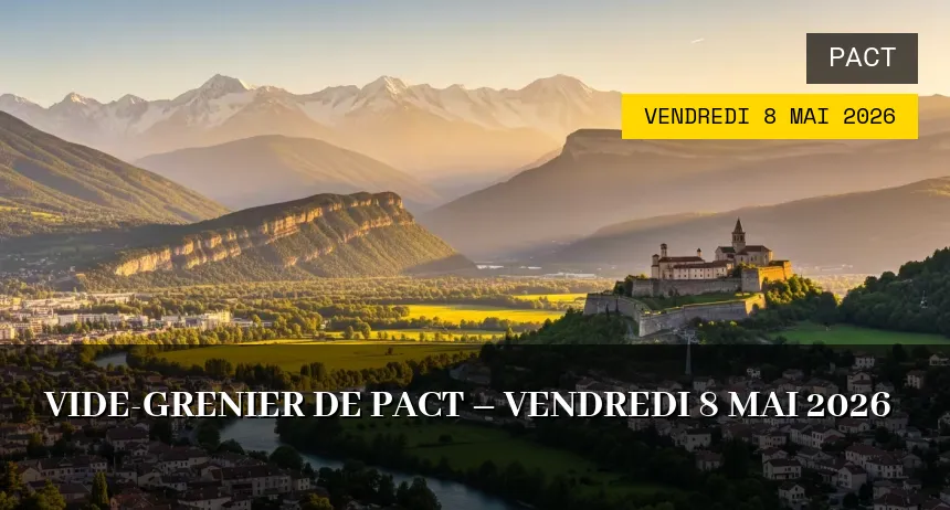 Affiche de l'événement : Vide-grenier de Pact – Vendredi 8 Mai 2026