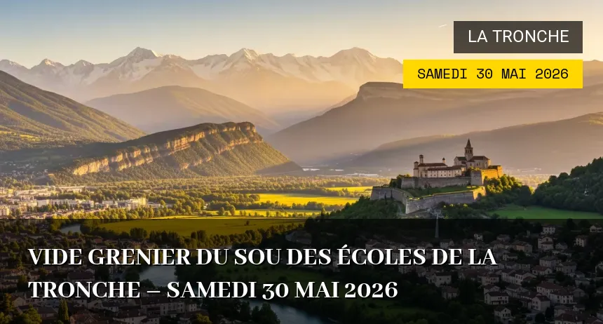 Affiche de l'événement : Vide grenier du SOU des écoles de La Tronche – Samedi 30 Mai 2026