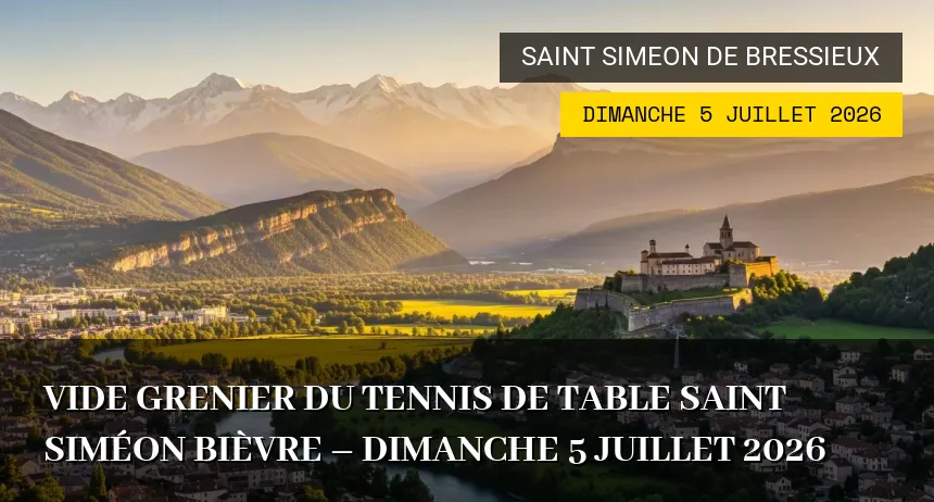 Affiche de l'événement : Vide grenier du Tennis de table Saint Siméon Bièvre – Dimanche 5 Juillet 2026