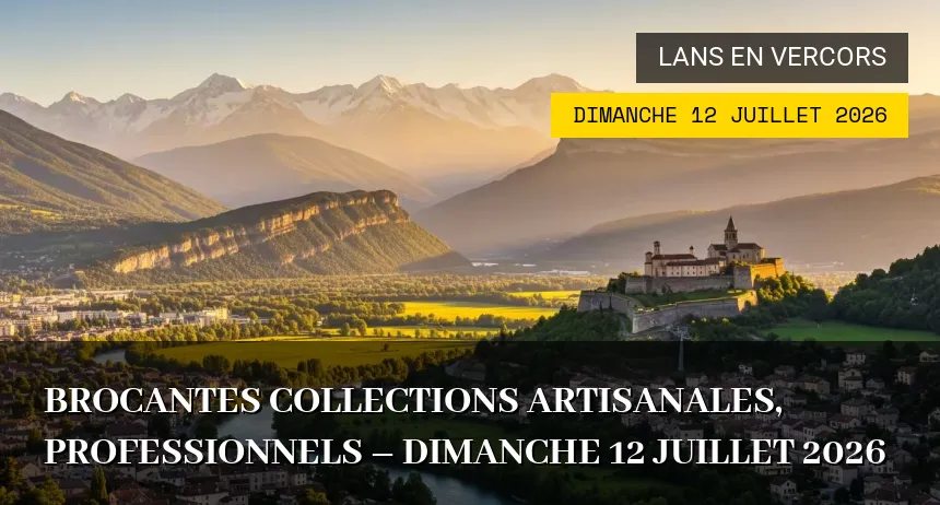 Affiche de l'événement : Brocantes Collections Artisanales, professionnels – Dimanche 12 Juillet 2026
