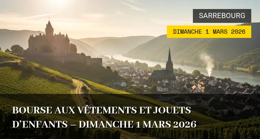 Affiche de l'événement : Bourse aux vêtements et jouets d&rsquo;enfants – Dimanche 1 Mars 2026