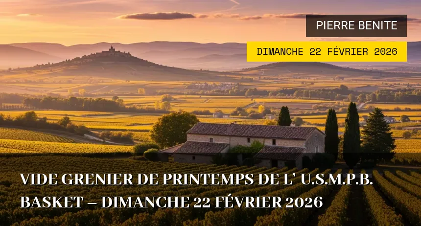 Affiche de l'événement : vide grenier de printemps de l&rsquo; U.S.M.P.B. Basket – Dimanche 22 Février 2026