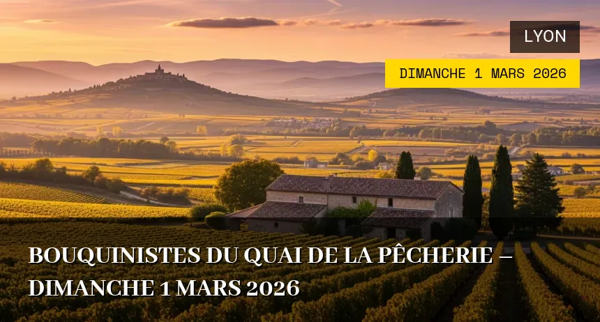 Affiche de l'événement : Bouquinistes du Quai de la Pêcherie – Dimanche 1 Mars 2026