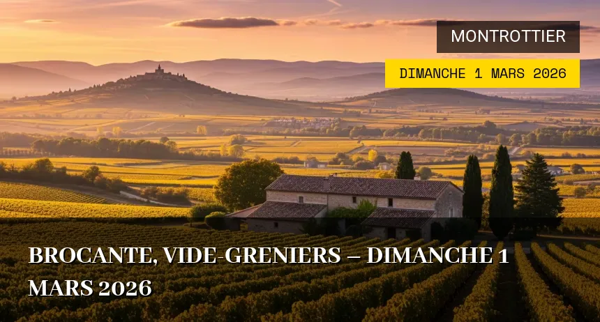 Affiche de l'événement : Brocante, vide-greniers – Dimanche 1 Mars 2026