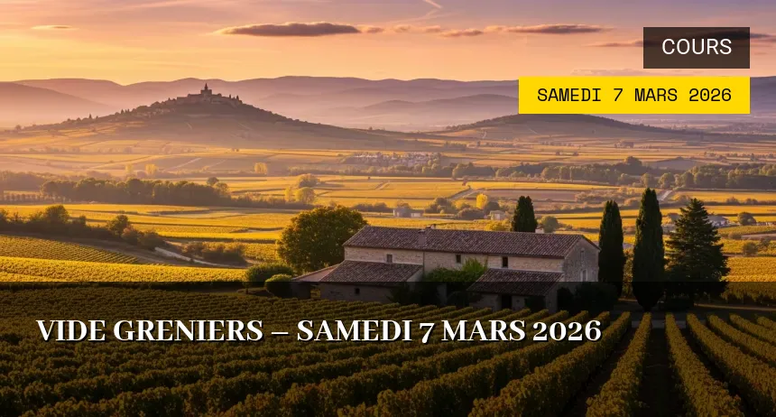 Affiche de l'événement : Vide greniers – Samedi 7 Mars 2026