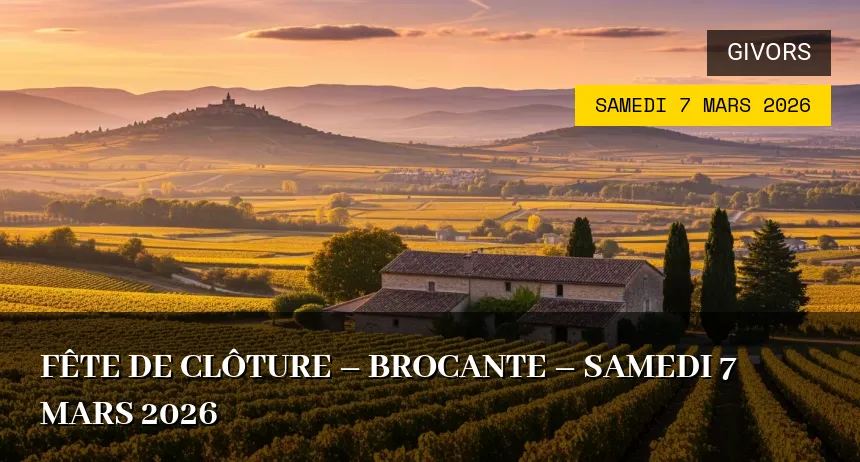 Affiche de l'événement : Fête de clôture – brocante – Samedi 7 Mars 2026
