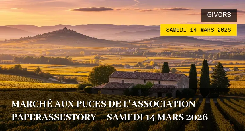 Affiche de l'événement : Marché aux puces de l&rsquo;association Paperassestory – Samedi 14 Mars 2026