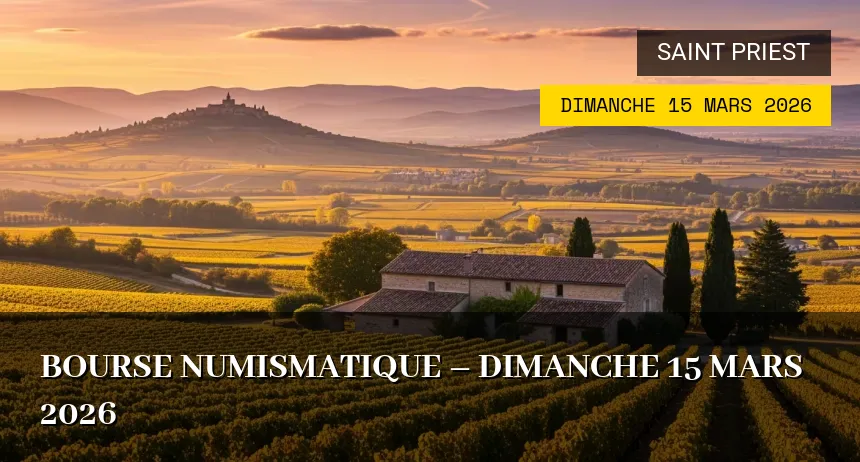 Affiche de l'événement : Bourse numismatique – Dimanche 15 Mars 2026