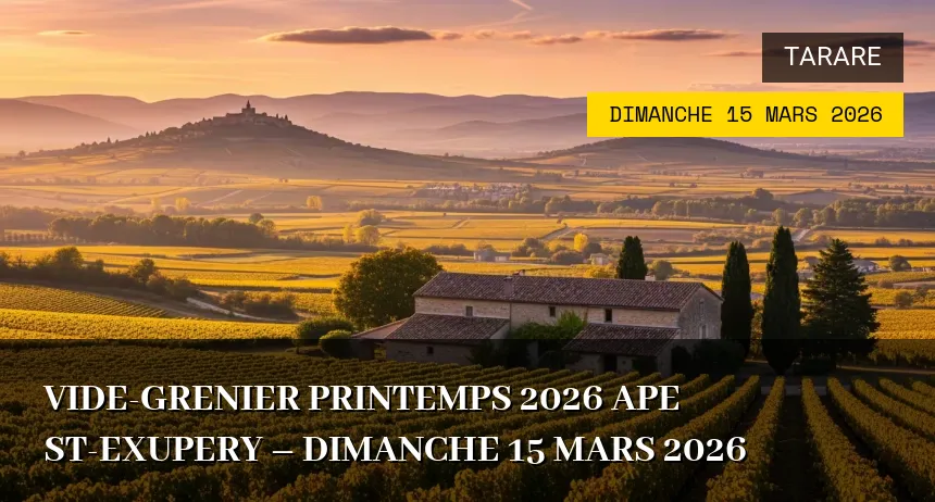 Affiche de l'événement : Vide-grenier Printemps 2026 APE ST-EXUPERY – Dimanche 15 Mars 2026