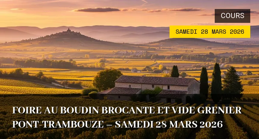 Affiche de l'événement : Foire au boudin brocante et vide grenier Pont-Trambouze – Samedi 28 Mars 2026