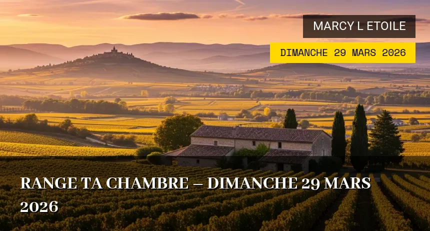 Affiche de l'événement : Range ta chambre – Dimanche 29 Mars 2026