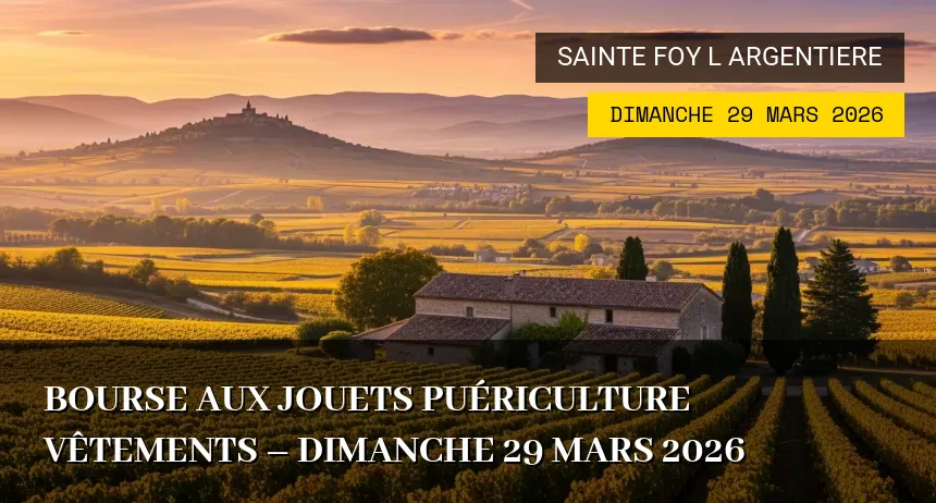 Affiche de l'événement : Bourse aux jouets puériculture vêtements – Dimanche 29 Mars 2026