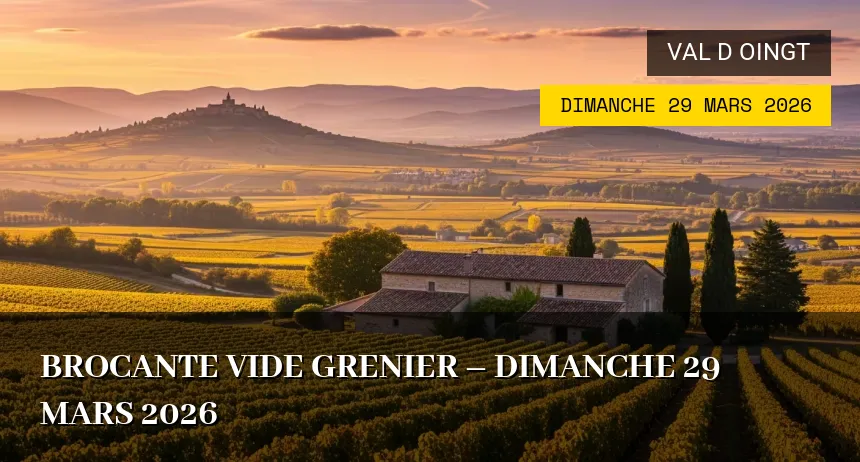 Affiche de l'événement : brocante vide grenier – Dimanche 29 Mars 2026