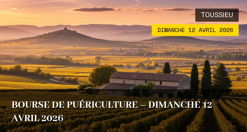 Affiche de l'événement : Bourse de Puériculture – Dimanche 12 Avril 2026
