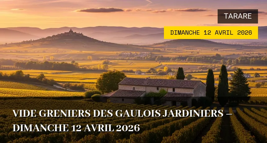 Affiche de l'événement : Vide greniers des Gaulois Jardiniers – Dimanche 12 Avril 2026