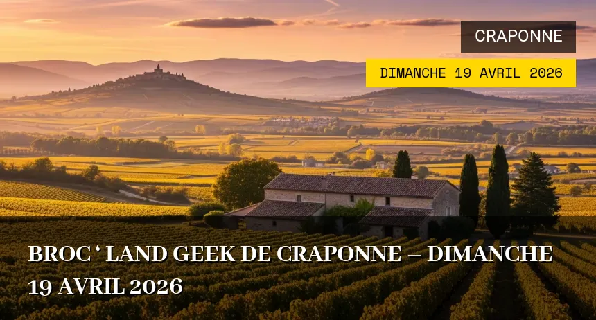 Affiche de l'événement : Broc &lsquo; Land Geek de Craponne – Dimanche 19 Avril 2026
