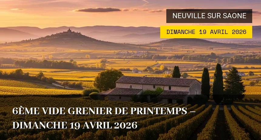 Affiche de l'événement : 6ème Vide grenier de Printemps – Dimanche 19 Avril 2026