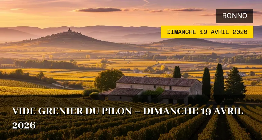 Affiche de l'événement : Vide grenier du Pilon – Dimanche 19 Avril 2026