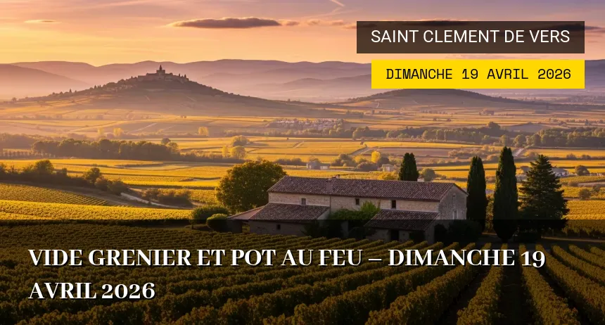 Affiche de l'événement : Vide grenier et pot au feu – Dimanche 19 Avril 2026