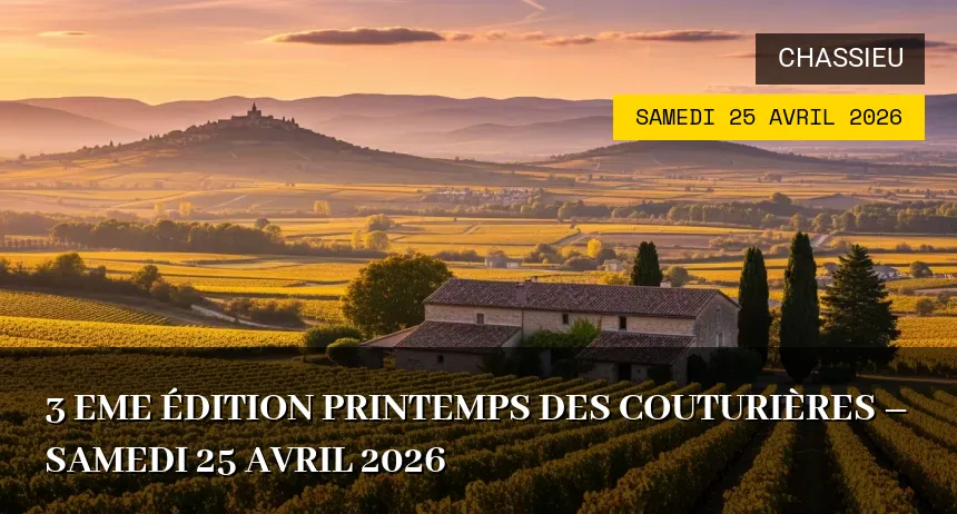 Affiche de l'événement : 3 eme édition Printemps des couturières – Samedi 25 Avril 2026