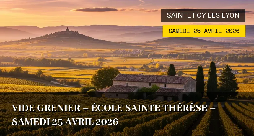 Affiche de l'événement : Vide grenier – École Sainte Thérèse – Samedi 25 Avril 2026