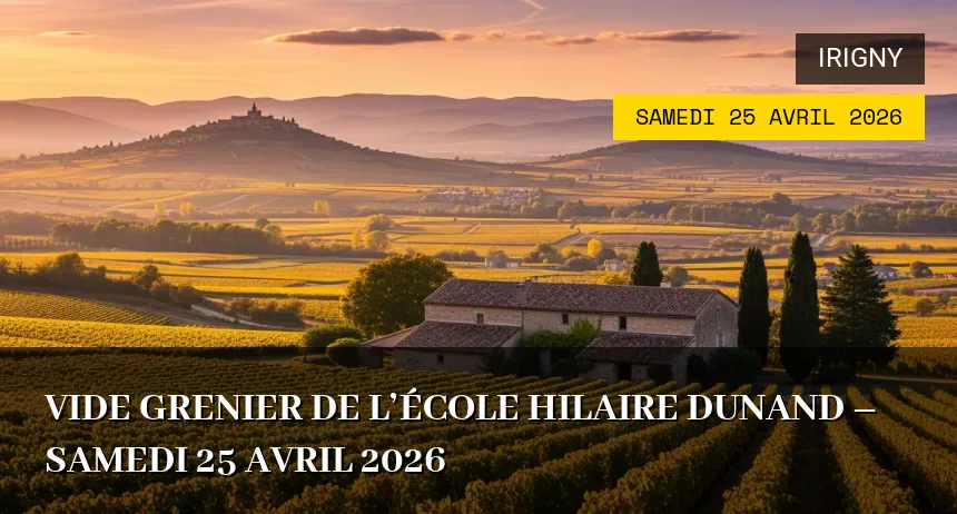 Affiche de l'événement : Vide Grenier de l&rsquo;école Hilaire Dunand – Samedi 25 Avril 2026