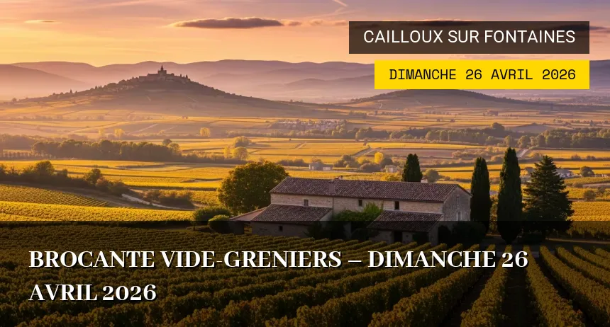 Affiche de l'événement : brocante vide-greniers – Dimanche 26 Avril 2026