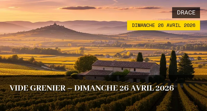 Affiche de l'événement : Vide grenier – Dimanche 26 Avril 2026