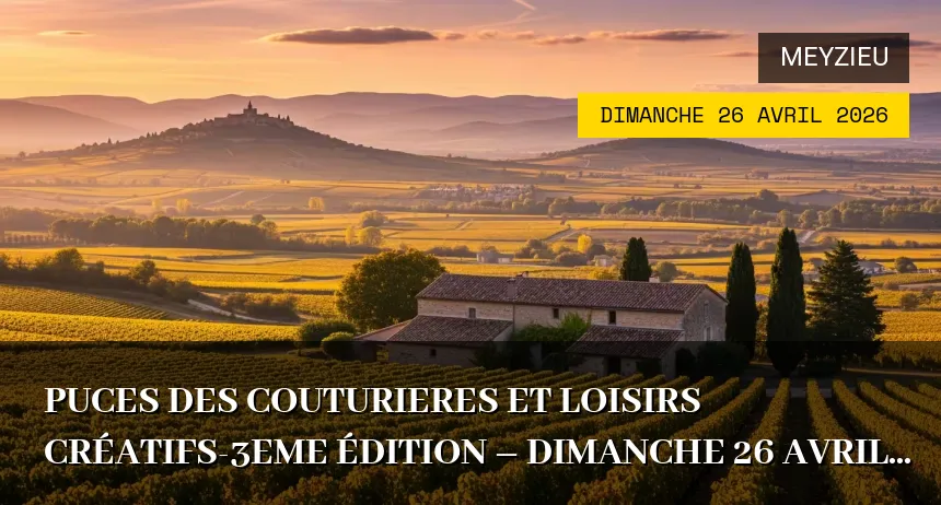 Affiche de l'événement : Puces des couturieres et loisirs créatifs-3eme édition – Dimanche 26 Avril 2026