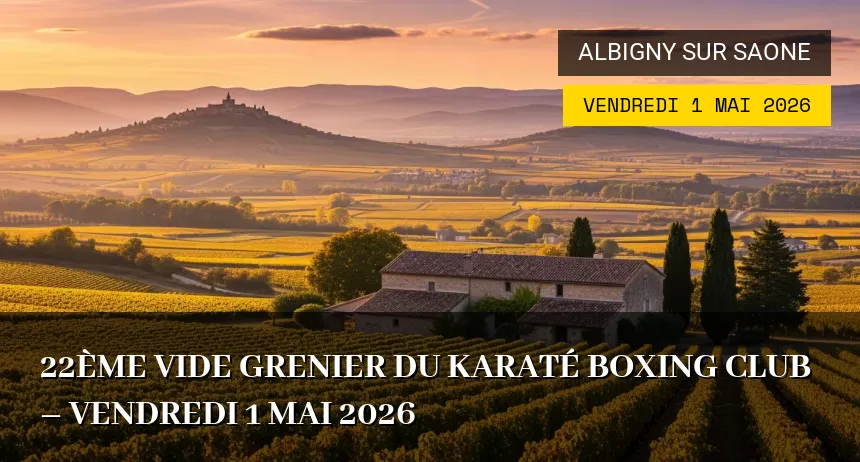 Affiche de l'événement : 22ème VIDE GRENIER du Karaté Boxing Club – Vendredi 1 Mai 2026