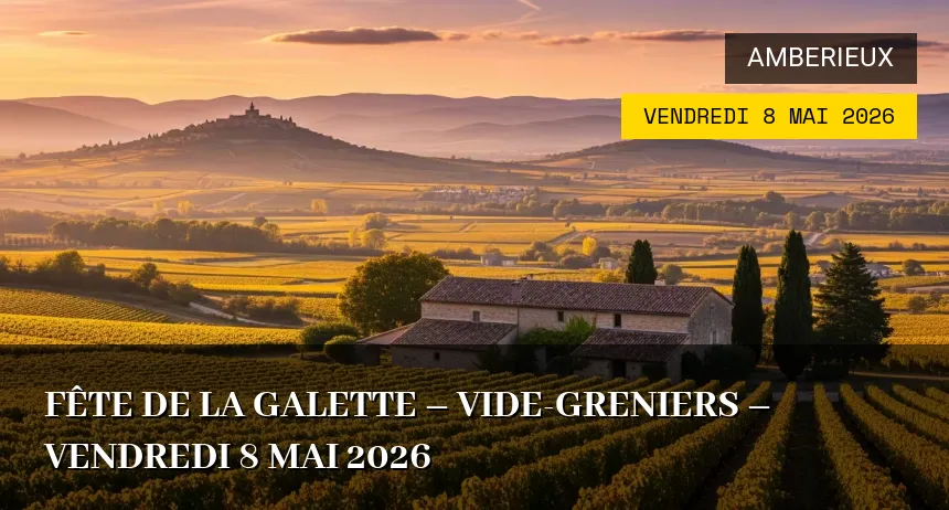 Affiche de l'événement : Fête de la Galette – Vide-Greniers – Vendredi 8 Mai 2026