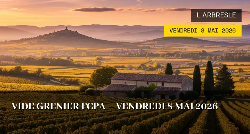 Affiche de l'événement : vide grenier FCPA – Vendredi 8 Mai 2026