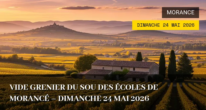 Affiche de l'événement : Vide grenier du sou des écoles de Morancé – Dimanche 24 Mai 2026