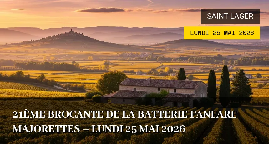 Affiche de l'événement : 21ème brocante de la Batterie Fanfare Majorettes – Lundi 25 Mai 2026