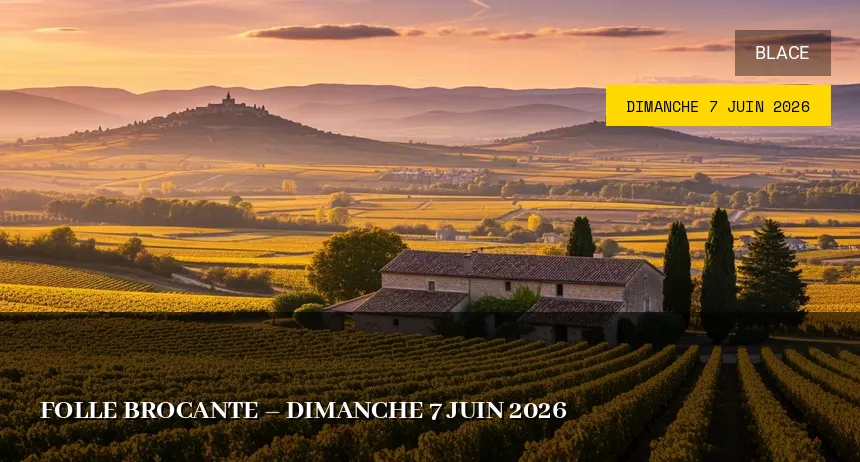 Affiche de l'événement : Folle Brocante – Dimanche 7 Juin 2026
