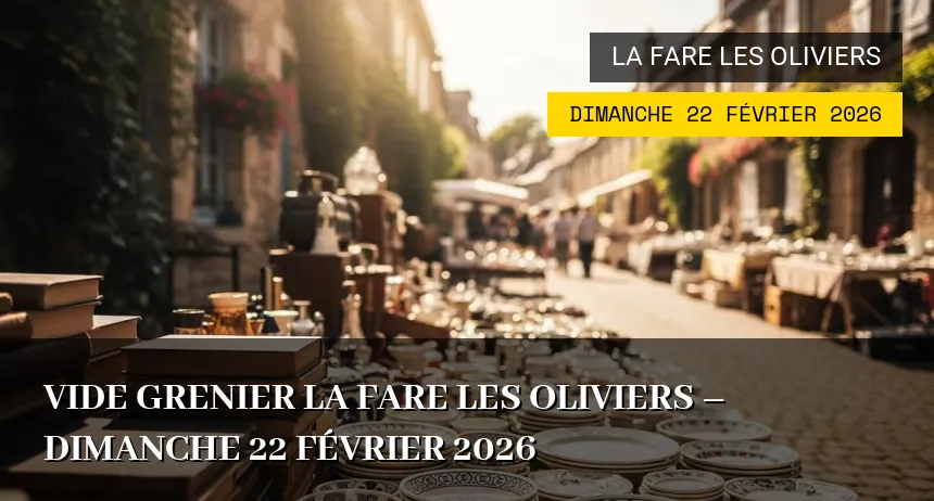 Affiche de l'événement : Vide grenier la fare les oliviers – Dimanche 22 Février 2026