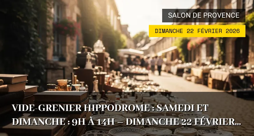 Affiche de l'événement : Vide-grenier de l&rsquo;Hippodrome à Salon-de-Provence