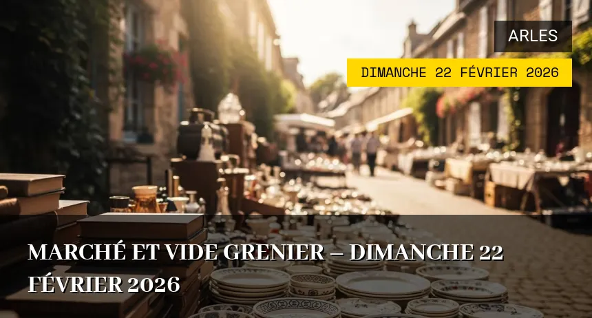 Affiche de l'événement : Marché et Vide GRENIER – Dimanche 22 Février 2026