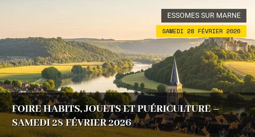 Affiche de l'événement : Foire habits, jouets et puériculture – Samedi 28 Février 2026