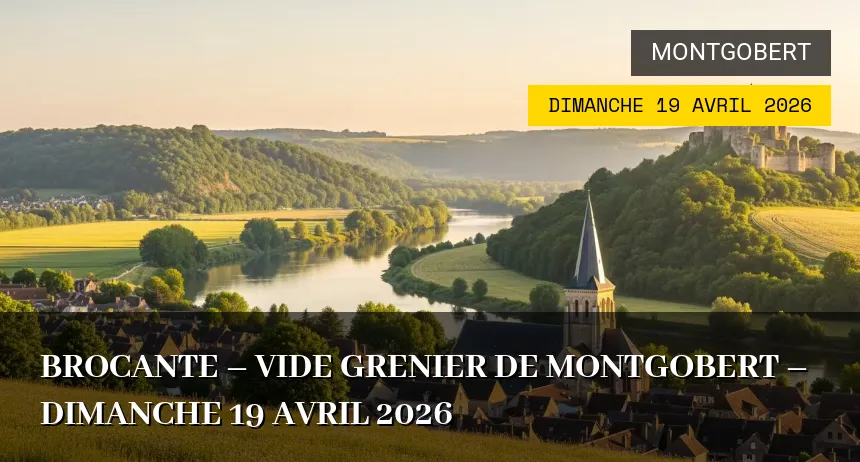Affiche de l'événement : Brocante – vide grenier de montgobert – Dimanche 19 Avril 2026