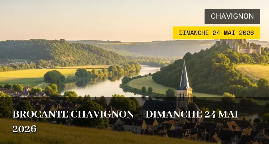 Affiche de l'événement : Brocante Chavignon – Dimanche 24 Mai 2026