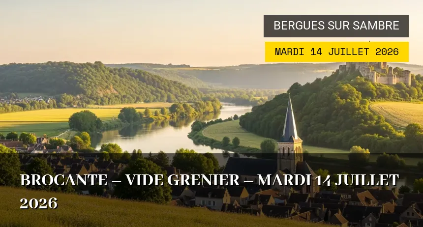 Affiche de l'événement : Brocante – Vide Grenier – Mardi 14 Juillet 2026
