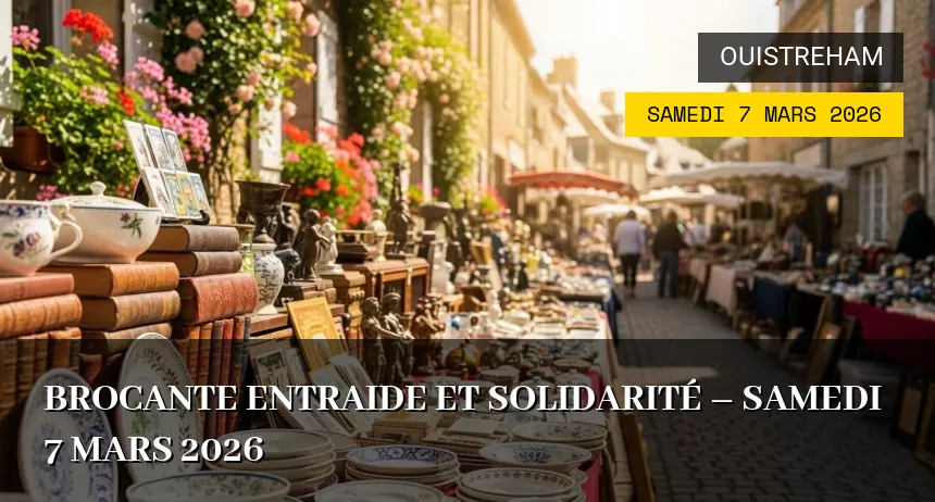 Affiche de l'événement : Brocante Entraide et Solidarité – Samedi 7 Mars 2026