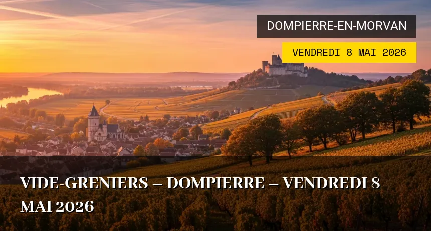 Affiche de l'événement : Vide-greniers – Dompierre – Vendredi 8 Mai 2026